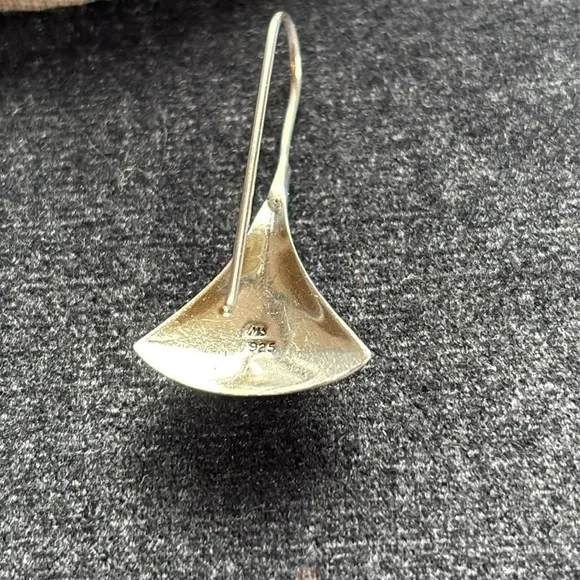 925 Vintage Sterling Silver Black Onyx  Earrings - Picture 8 of 9